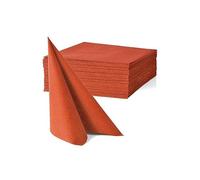 Petites Serviettes Cocktail de Table en Papier Gaufré, Double Épaisseur, 25 x 25 cm, Blanc, Lot de 40 (Terracotta)