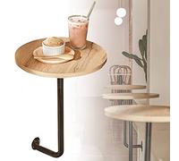 Petites Tables Basses murales, Table Basse Ronde en Bois avec Base en Fer, Table de Cocktail Moderne en Forme de L, Table d'appoint Murale pour café, Bar, Boutique, Facile à Assembler