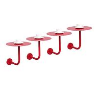 Petites Tables Basses murales, Tables d'appoint Rondes Rouges en Forme de L, Table de Bureau en Fer, Table d'appoint Murale pour canapé, Table de pub Industrielle pour Petit Espace