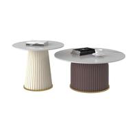 Petites tables d'appoint pour chambre à coucher Table basse de style nordique for petit appartement, salon simple, plateau rond en pierre, grande et petite table ronde combinée Table d'appoint pour ch