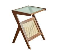 Petites Tables D'appoint Pour Chambre Petite Table Basse En Bois Massif, Légère, De Luxe, À La Mode, For Salon, Canapé, Table D'appoint Simple, Table Basse En Rotin Et Verre Table Basse de Salon