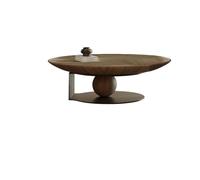 Petites Tables D'appoint pour Chambre Table Basse en Bois Massif, Moderne et Simple, Couleur Noyer, Petite Chambre à Coucher, Salon, Bureau, Table Basse Ronde Table Basse de Salon(100 * 100 * 35CM)