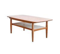 Petites Tables D'appoint pour Chambre Table Basse en Bois Massif, Table à thé Simple, Maison en Bois de Cerisier, Salon, Table Basse rectangulaire en rotin Table Basse de Salon(120 * 60 * 45CM)