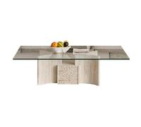 Petites Tables D'appoint pour Chambre Table Basse en Pierre et Verre, Table de Salon, Meuble Multifonctionnel for la Maison, Table Longue Table Basse de Salon