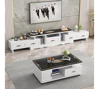 Petites Tables D'appoint pour Chambre Table Basse en Verre de Salon de Petite Table Basse Simple en Verre de Style européen Moderne Table Basse de Salon(A)