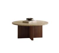 Petites Tables de Bout Table Basse Moderne Table Basse rétro en travertin for Salon, Maison, Petite Taille, Ronde, Bois Massif, for canapé d'appoint Tables Basses pour Le Salon