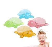 Petites Tortues Savon Fait Main 4Pcs - Huile Essentielle Ingrédients Naturels, Forme Animale Mignonne | Nettoyant Doux Visage Corps Hydratant, 6x4cm Vert Kit Bain Cadeau Sûr