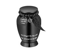 Petites urnes pour cendres humaines Urne de crémation pour cendres humaines avec ailes Charme Mini Urne personnelle Funeral pour animal de compagnie (grandes ailes noires)