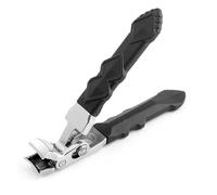 Petitesses à ongles incurvées avec grande ouverture trois fois les tondeuses à de rangement anti-splash for les âgés épaisses(ABS-black)