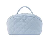 Petition Makeup Bag, Petition Makeup Bag for Woman, Wide Open Lay-Flat Water-Resistant Cosmetic Case (Blue)