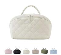 Petition Trousse de maquillage de voyage lavable - Trousse à maquillage large ouverte à plat résistante à l'eau avec compartiment et poignée, imperméable et résistante à l'usure. Le meilleur choix