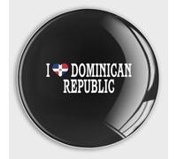 Petits aimants ronds en verre pour réfrigérateur avec drapeau de la République dominicaine I Love - Drapeau national patriotique - Aimants ronds magnétiques pour réfrigérateur, vacances, boîte aux