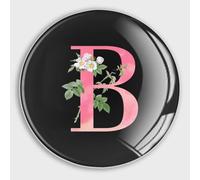 Petits aimants ronds pour réfrigérateur - Aquarelle rose - Initiale de l'alphabet - Monogramme B - Autocollants magnétiques ronds pour réfrigérateur, boîte aux lettres, garage, porte de garage