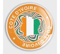 Petits aimants ronds pour réfrigérateur - Drapeau de la Côte d'Ivoire - Drapeaux nationaux patriotiques - Autocollants magnétiques ronds pour réfrigérateur, boîte aux lettres, garage, porte de garage,