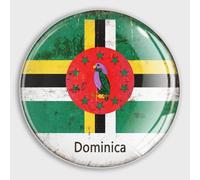 Petits aimants ronds pour réfrigérateur - Drapeau de la Dominique - Drapeau national patriotique - Autocollants magnétiques ronds pour réfrigérateur, boîte aux lettres, garage, porte de garage, école,