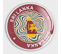 Petits aimants ronds pour réfrigérateur - Drapeau du Sri Lanka - Drapeau national patriotique - Autocollants magnétiques ronds pour réfrigérateur, boîte aux lettres, garage, porte de garage, école,