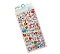 Petits autocollants - Ensemble de motifs d'animaux mignons de dessin animé, décalcomanies légères en relief, collection d'adhésifs décoratifs, pièces de décoration artisanales polyvalentes, pack