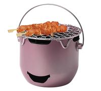 Petits barbecues au charbon de bois, avec grille et poignée, accessoires de barbecue en acier pour camping, pique-nique, jardin, terrasse, voyage
