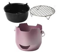 Petits barbecues au charbon de bois - Barbecue avec grille de cuisson et poignée de transport - Équipement de barbecue en acier pour les voyages, le camping, la cuisine, le jardin, le balcon
