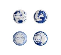 Petits bols à sauce en céramique 4 pcs Ceramic Japanese Style Mini Sauce Dishes Lucky Cat Sushi Plate(4pcs Mixed)