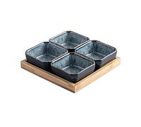 Petits bols à sauce en céramique Multicolor Ceramic Divided Snack And Dip Plates Set(B)