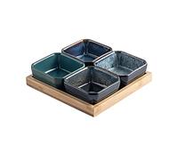 Petits bols à sauce en céramique Multicolor Ceramic Divided Snack And Dip Plates Set(D)