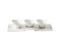 Petits bols à sauce en céramique Three Compartment White Porcelain Sauce Dish Condiment Bowl Snack Plate