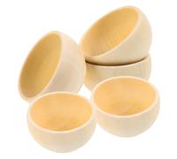 Petits Bols en Bois Brut pour Garçon Fille, Lot de 5, Loisirs Créatifs | Surface Lisse, Finition Inachevée Non Peinte, Usage Dessin et Projets Artistiques, Couleur Kaki