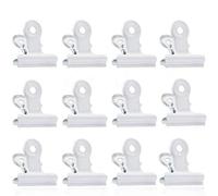 Petits Bulldog Clips, 50Pcs Métal Pince, 22mm Papier Binder Clips, Blanc Trombones Multifonctionnelle pour Photos, Bureau et Cuisine à Domicile (Blanc)