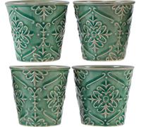 Petits cache-pots en céramique (set de 4) avec motif floral