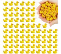 Petits Canards, 100 Mini Canards Lumineux en Plastique, Miniature Jaune Mignonne, Mini Figurines 0, 8 x 0, 6 pour Maisons de poupées, Jardin, décoration de Plantes en Pot