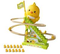 Petits Canards grimpant des Jouets - 10,47 Pouces de Piste de Coureurs électriques pour Divertissement, Conception d'escalier Amusant avec Une Fonction de Musique, Jouet éducatif pour Les fill