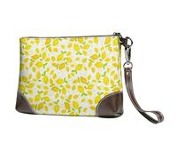 Petits Citrons,Sacs à Main en Cuir PU pour Femmes, Pochette à Fermeture éclair, Portefeuille, Sac à Main avec dragonne