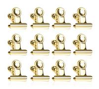 Petits Clips de Bouledogue, 50pcs Pinces de Reliure, 22mm Métal Bulldog, D'or Charnière Clips, Binder Papier Pinces pour Photos, Bureau et Cuisine à Domicile (Doré)