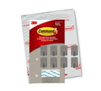 Petits crochets métalliques en acier inoxydable Command 8 crochets 10 bandes Command pouvant supporter jusqu'à 0,5 lb Crochets auto-adhésifs amov