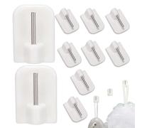 Petits crochets muraux blancs-paquet de 10 mini crochets de suspension auto-adhésifs, organisateurs muraux modernes et élégants sans dommages pour salle de bain, cuisine, salon de chambre d'