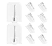 Petits crochets muraux blancs-paquet de 10 mini crochets de suspension auto-adhésifs, organisateurs muraux modernes et élégants sans dommages pour salle de bain, cuisine, salon de chambre d'