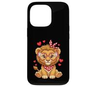 Petits cœurs de Lion Mignons pour Les Amoureux des Lions et Les Couples Coque pour iPhone 13 Pro