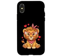 Petits cœurs de Lion Mignons pour Les Amoureux des Lions et Les Couples Coque pour iPhone X/XS