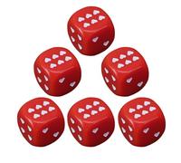 Petits Dés - Dés en Acrylique pour Salle de Classe à Points en Forme de Cœur,6 Pièces Éducatifs Mathématiques À Coins Arrondis pour Collection Table