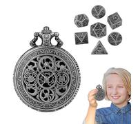Petits dés polyédriques en métal, petit jeu de dés de rôle - Petits dés en métal légers,Dés de jeu de rôle petits dés polyédriques dés en métal avec coque de montre de poche pour les joueurs hommes et