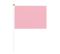 Petits drapeaux à main rose naturel - Idéal pour les événements en plein air, l'esprit d'équipe et les décorations, 14 x 20,8 cm