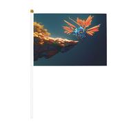 Petits drapeaux Cliffs in the Sun sur bâtons - Mini drapeaux durables de 14 x 21 cm pour cour, jardin et décoration extérieure, lot de 6 et 12