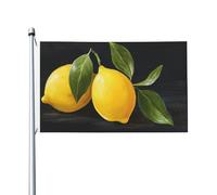 Petits drapeaux de maison jaune citron mûr, 0,9 x 1,5 m, bannière de vœux avec œillets, décoration d'intérieur ou d'extérieur