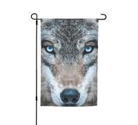 Petits drapeaux épais pour porches et pelouses aux yeux bleus - Motif loup - Résistant à la décoloration