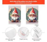 Petits drapeaux imprimés nains mignons pour cour, jardin, drapeau épais pour porches, pelouses, résistant à la décoloration