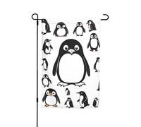 Petits drapeaux imprimés pingouins mignons pour cour, jardin, drapeau épais pour porches, pelouses, résistant à la décoloration