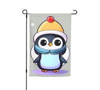 Petits drapeaux imprimés pingouins mignons pour cour, jardin, drapeau épais pour porches, pelouses, résistant à la décoloration