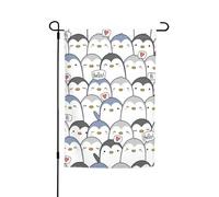 Petits drapeaux imprimés pingouins mignons pour cour, jardin, drapeau épais pour porches, pelouses, résistant à la décoloration