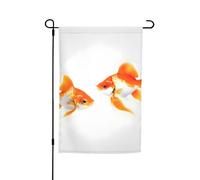 Petits drapeaux imprimés poissons rouges mignons pour cour, jardin, drapeau épais pour porches, pelouses, résistant à la décoloration